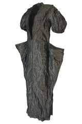 1982 Krizia by Mariuccia Mandelli Deep Plunging Front Sculptural Dress