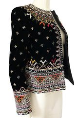 Fall 2002 Oscar de la Renta Embroidered & Sequin Black Velvet Jacket