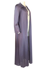 1970s John Kloss for Circa Purple Nylon Robe or Evening Coat