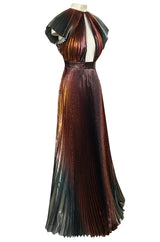 Resort 2019 Givenchy by Clare Waight Keller Metallic Pleated Lame Dress