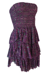 S/S 2011 Isabel Marant Strapless Purple Print Runway Dress Look 3