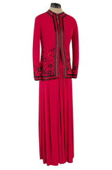 Spring 1976 Chanel Haute Couture Silk Jersey Dress & Lesage Beaded Jacket