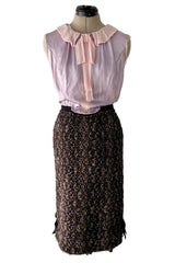 Fall 2010 Louis Vuitton by Marc Jacobs Tweed & Silk Dress w Matching Mink Trimmed Jacket