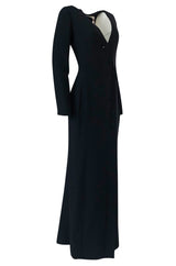 Fall 2005 Christian Dior Supermodel Length Navy Side Button Dress