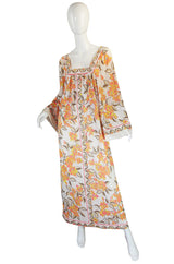 1960s Emilio Pucci for Formit Rogers Printed Caftan Dress