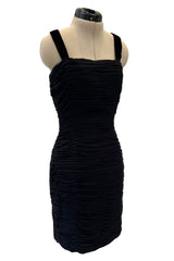 Fall 1988 Oscar de la Renta Miss O Gathered Dress w Incredible Back Button Finish
