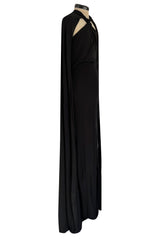 Recent Dsquared2 by Dean & Dan Black Jersey Halter Dress a Attached Cape