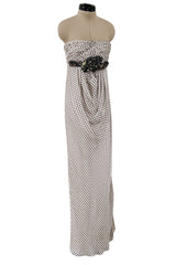 Pretty Spring 2009 Valentino Runway Strapless Dotted Silk w Front Detailing