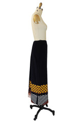 1970s Hermitt Velvet Print Maxi Skirt
