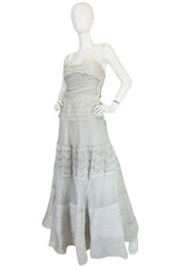 1950s Hardy Amies Couture Fine Silk Organza & Lace Dress
