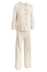 Well Documented Fall 1977 Christian Dior Haute Couture Cream Silk Suit