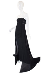 1980s Dramatic Claude Montana Strapless Gown