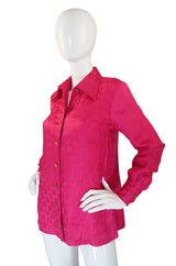 1970s Roberta De Camerino Pink SIlk Top