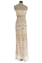Spectacular Resort 2014 Valentino Fully Beaded Pale Pinky Nude Silk & Net Dress