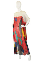 1970s Beaded Silk Hanae Mori Caftan