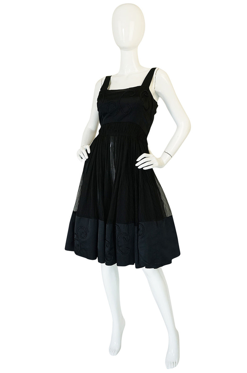 Rare c1955 Jean Patou Numbered Haute Couture Silk Dress