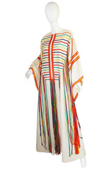 1960s Josefa Mexico Rainbow Ribbon Caftan