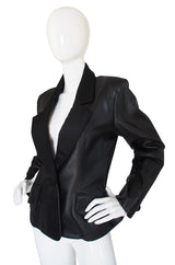 1980s Yves Saint Laurent Leather Le Smoking