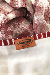 Resort 2013 Missoni Raspberry & White Fully Sequinned Knit Halter Slip Dress