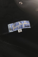 1980s Thierry Mugler Back Open Cut Work Lace Black Fitted Dress