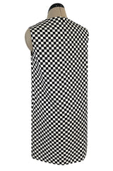 Rare Fall 1995 Gianni Versace Runway & Ad Campaign Black & White Check Shift Dress