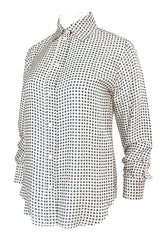 Early 2000s Chloe Printed Men's 'Tie' Silk Twill Button Down Top