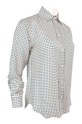 Early 2000s Chloe Printed Men's 'Tie' Silk Twill Button Down Top