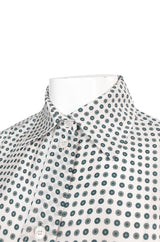 Early 2000s Chloe Printed Men's 'Tie' Silk Twill Button Down Top