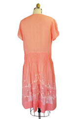 1920s Embroidered Pink Flapper Dress