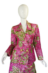 F/W 1989 Yves Saint Laurent Pink Silk Brocade Suit