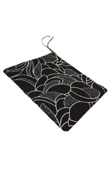 Vintage Black & Silver Glitter Fold Clutch