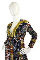 Documented 1970 Malcolm Starr Printed Jersey Baby Doll Dress