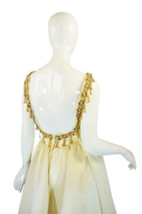 1960s Roger Freres Silk Metal Bead Dress