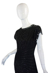 Late 1970s Backless Cassini Silk Dress