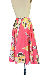 1990s Coral Cotton Pucci Circle Skirt