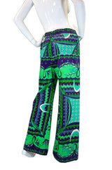 1960s Printed Velvet Pucci Wide Leg Pant