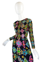 1971 Rare Lanvin Multi Color Maxi Dress