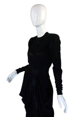 1940s Silk Draped Femme Fatale Dress