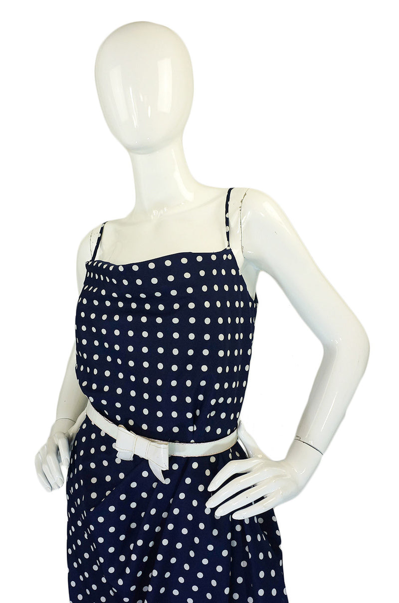 1980s Dotted Victor Costa Wiggle Dress
