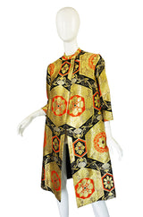1950s Rich Metallic Silk Brocade Coat