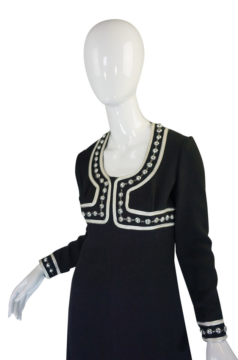 1960s Silver Bead Space Age Mod Dress
