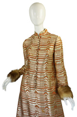 1960s Brocade & Fur Oscar De La Renta