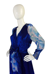 1980s Silk Chiffon & Sequin Hanae Mori