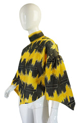 1980s Wild Yellow & Grey Top & Cape