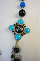 Chanel 07A Black & Blue Pearl Necklace