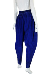1980s Kenzo Blue Suede Harem Pants