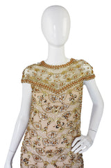 1960s Rare Nina Ricci Beaded Shift Dress