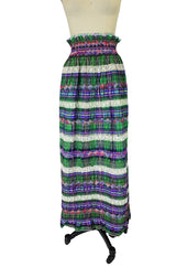 1960s Ruffled Ribbon & Lace Maxi Skirt
