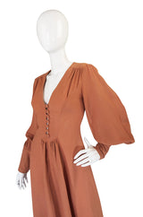 1970s Peach Moss Crepe Ossie Clark Attr