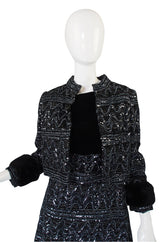 1960s Sequin and Mink Jacket & Dress